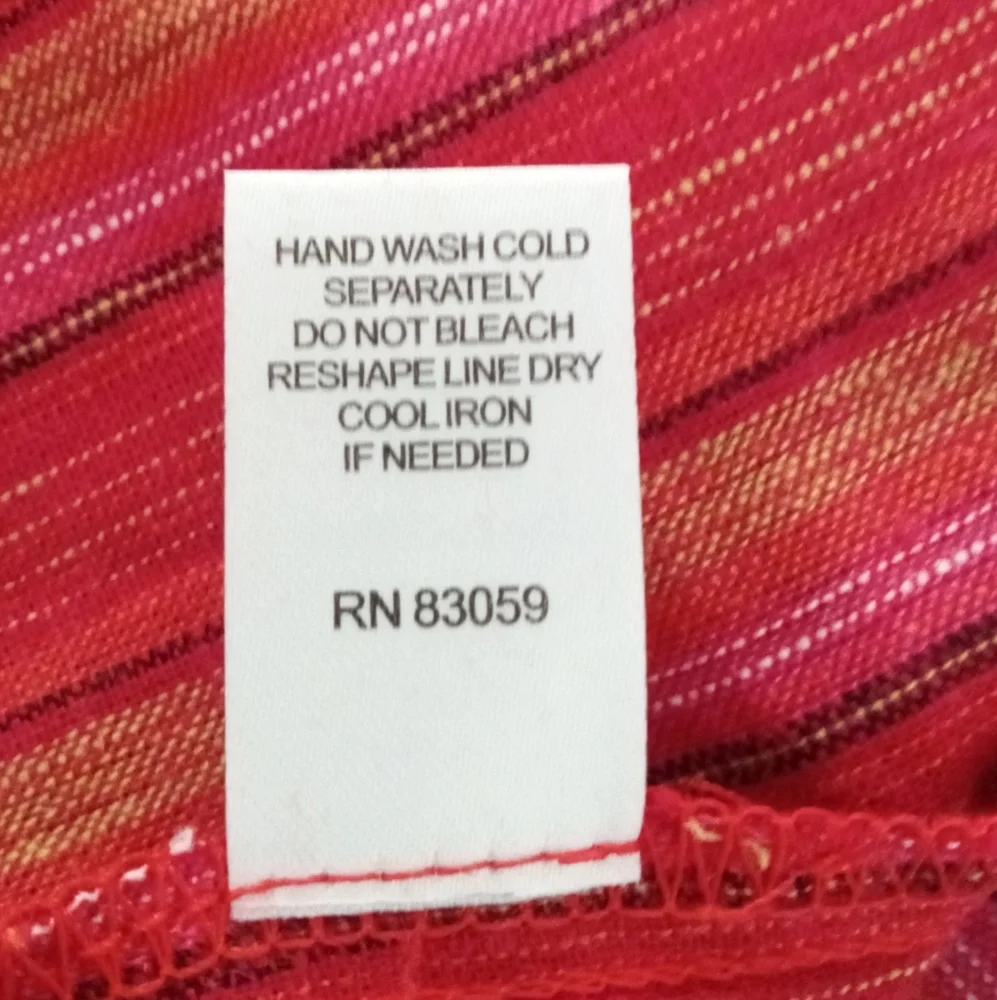 New Anthropologie Drew Red Striped Linen Blend Sleeveless Faux Wrap Dress Medium - Picture 10 of 10